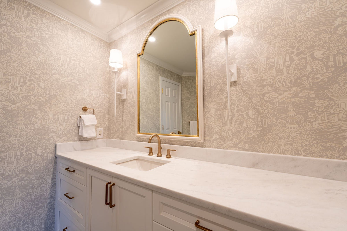 Elegant Bathroom Vanity with Gold Accents — featured photo for “Correct Toilet-Flange Height Above the Finished Floor”