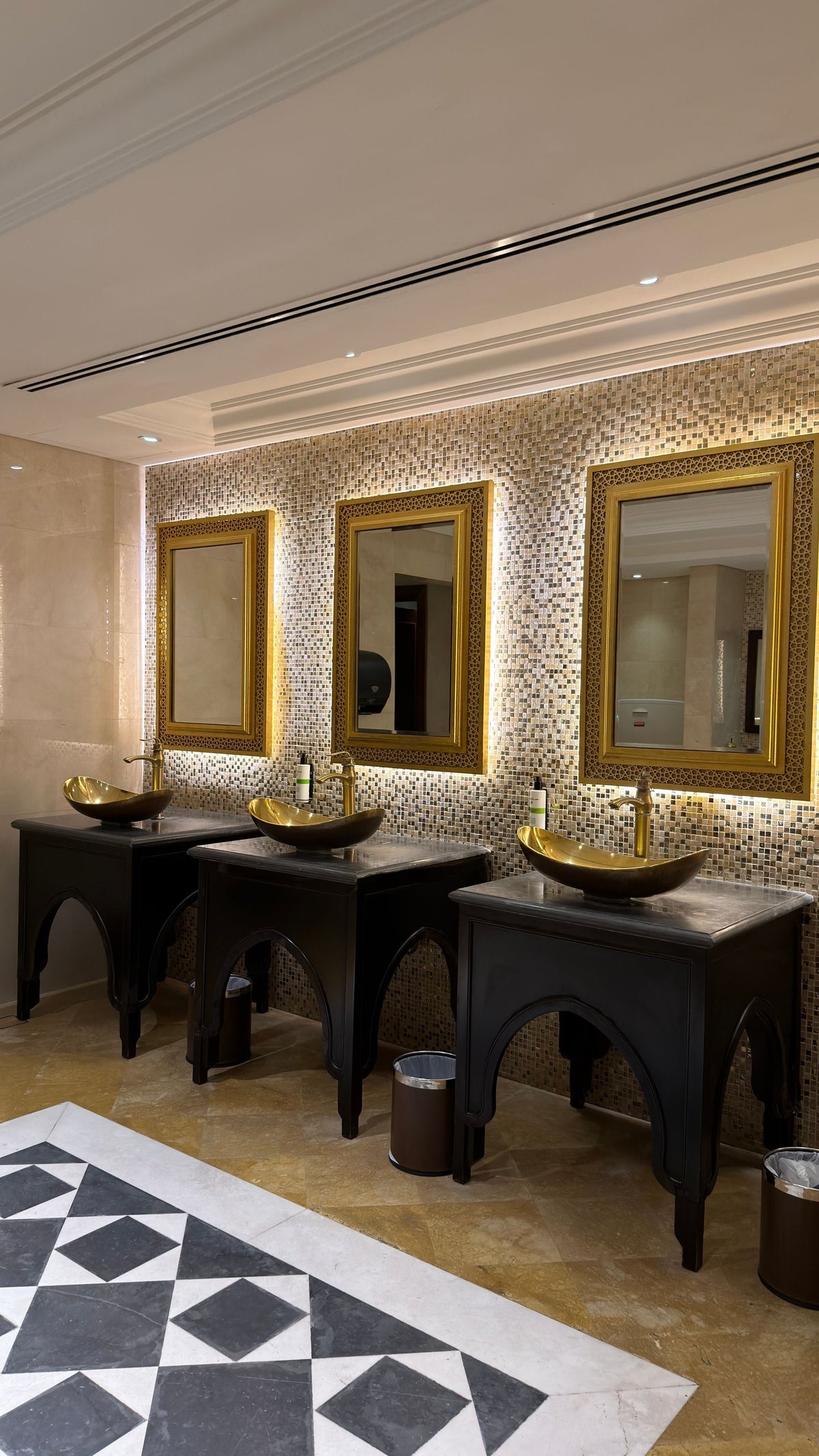 Elegant Modern Bathroom with Gold Accents — featured photo for “Toilet Hissing, Whistling or Squealing After Flushing”