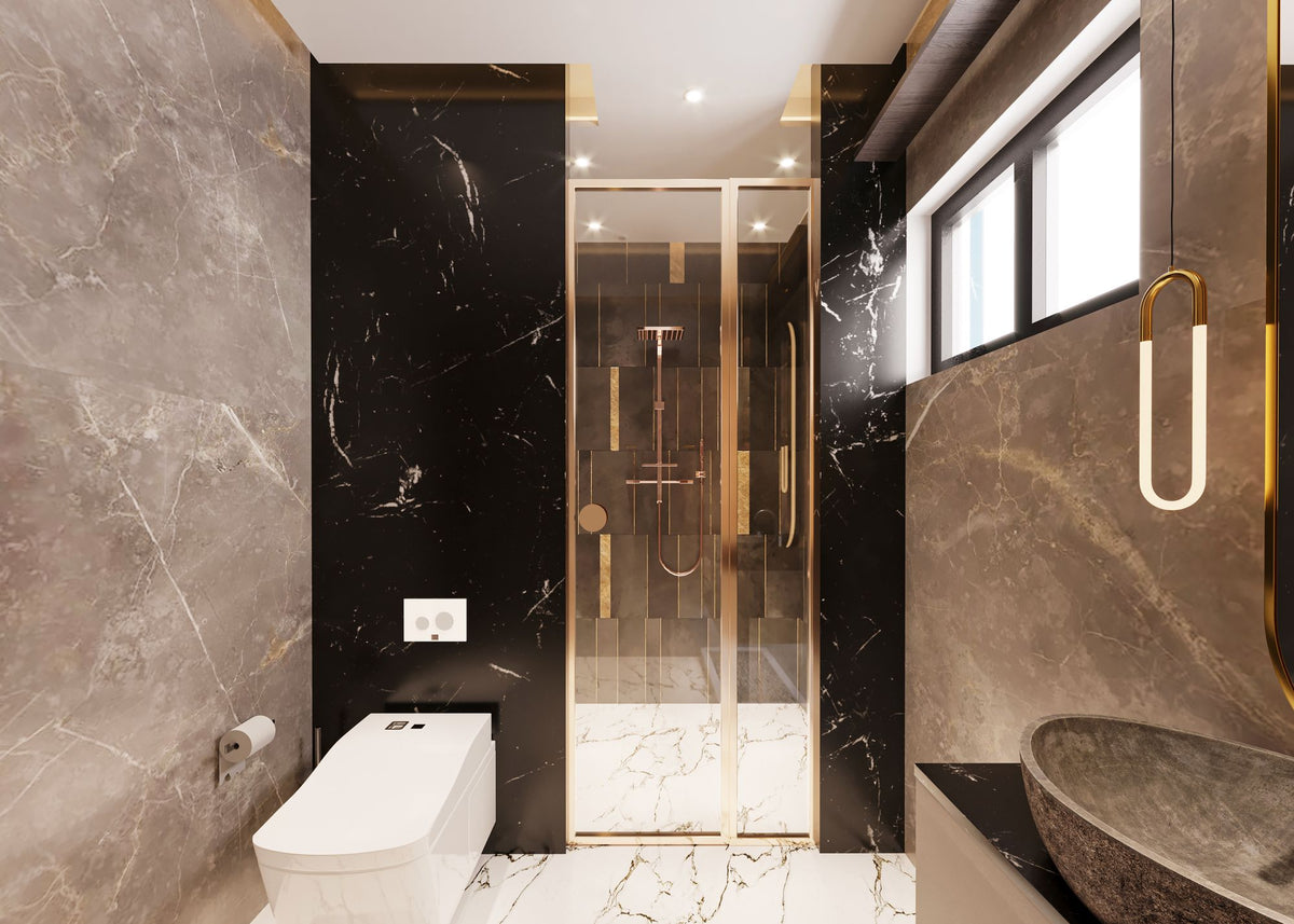 Luxurious Modern Bathroom with Marble Finish — featured photo for “Why Is My Toilet Sweating? How to Stop Condensation on the Tank”