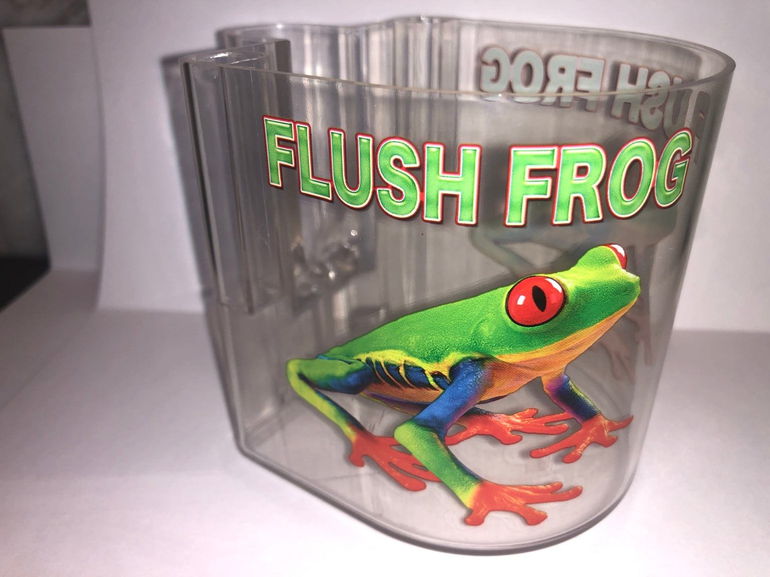 Flush Frog clip-on overflow-pipe toilet bowl cleaner