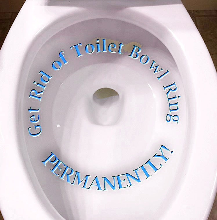 Toilet bowl waterline with Flush Frog overflow-pipe cleaner